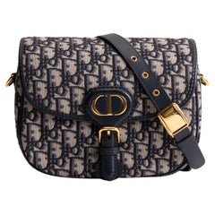 DIOR Medium Blue Oblique Jacquard Bobby Bag