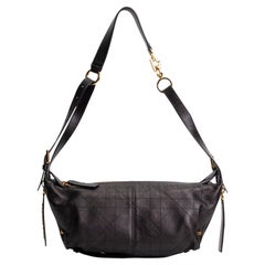 Sac à bandoulière DIOR D-Journey en cuir de veau froissé - Noir