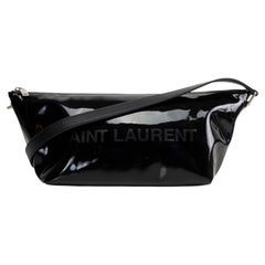 SAINT LAURENT Patent Le Monogramme Shoulder Bag - Black