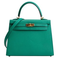HERMES Kelly 25 Epsom Sellier - Vert Jade