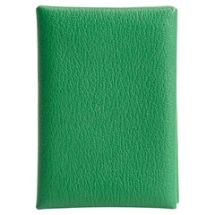 HERMES Calvi Duo Card Holder - Green