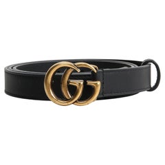 GUCCI GG Marmont Thin Belt - Black