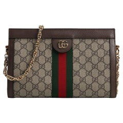 GUCCI GG Supreme Ophidia Chain Clutch Bag