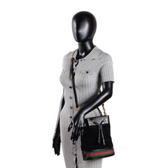 GUCCI Suede Ophidia Bucket Bag - Black