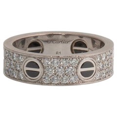 CARTIER Classic Pavé Diamond Ceramic Ring, Size 10