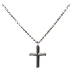 TIFFANY & CO. Concave Cross Pendant Necklace