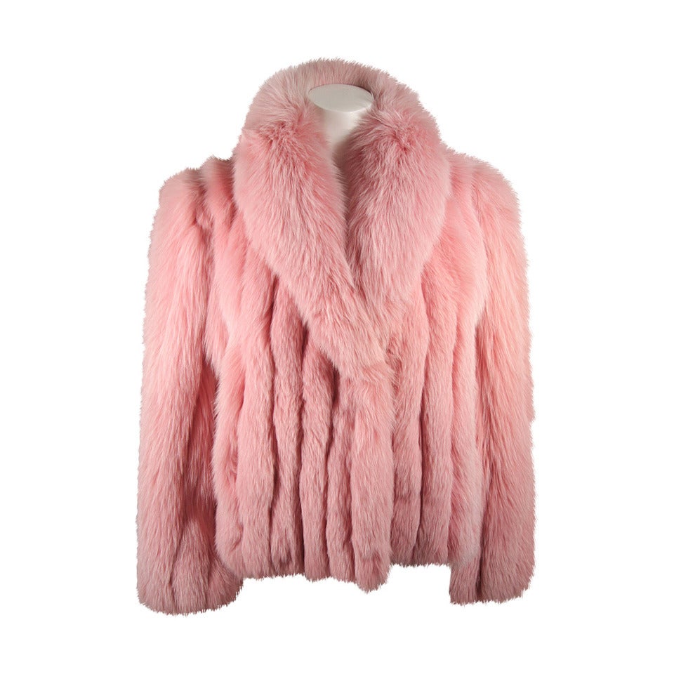 Pink Fox Fur Coat