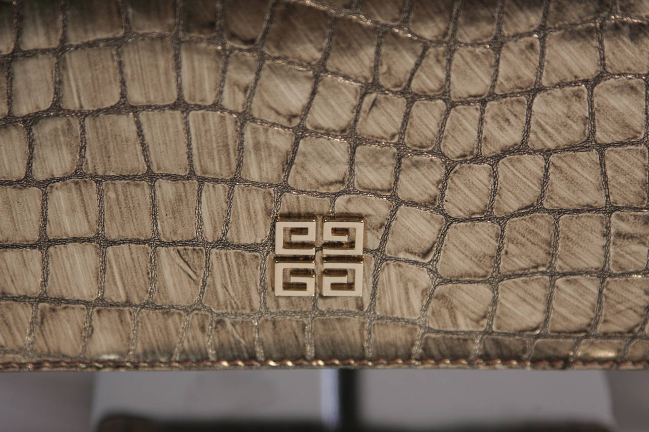 Givenchy Metal Hue Purse with Alligator Print Embossing In Excellent Condition In Los Angeles, CA