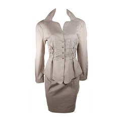 Thierry Mugler Khaki Military and Safari Style Suit Size 40 3