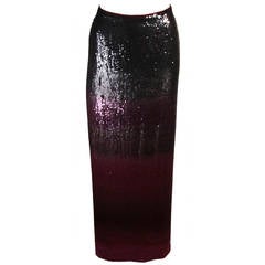 Oscar De La Renta Black to Pink Ombre Skirt Size 14