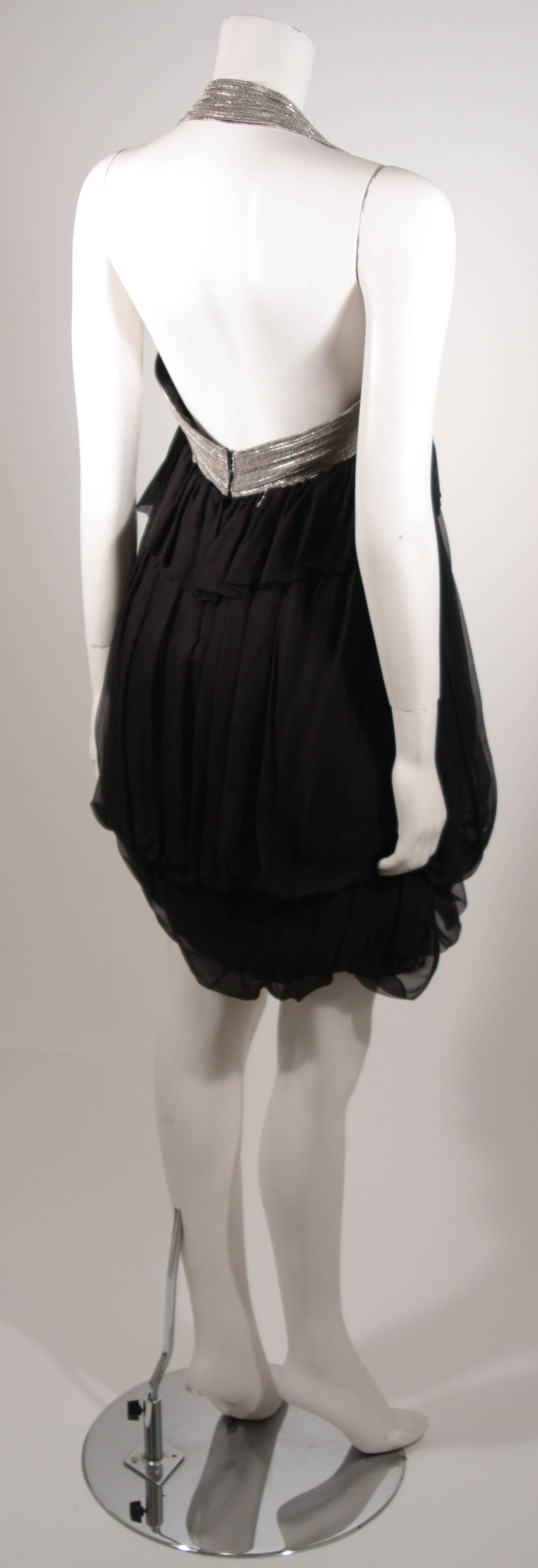 Stella McCartney Bubble Style Metal Chain Halter Dress Size 40 In Excellent Condition For Sale In Los Angeles, CA