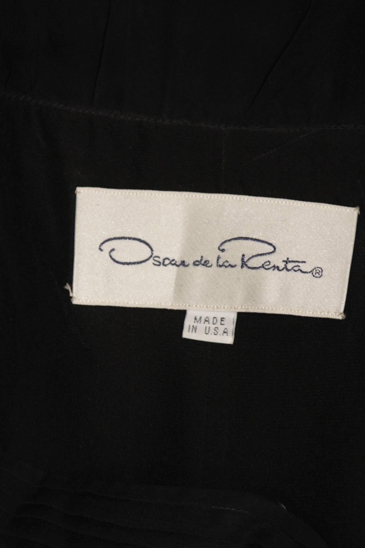 Oscar De La Renta Black Silk Chiffon Cocktail Dress Size 10 For Sale 2
