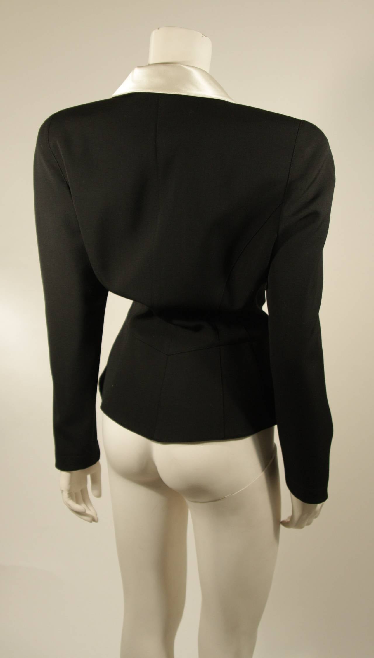 Women's Thierry Mugler Western Inspired Blazer with White Silk Collar Size 44