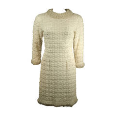 1960's White Beaded Cocktail Dress 8