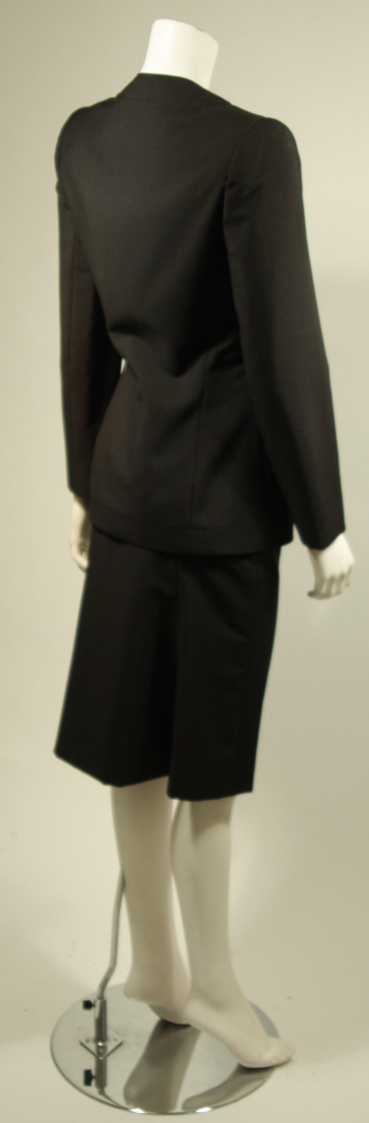 GALANOS HAUTE COUTURE Betsy Bloomingdale Black Skirt Suit with Cut-Out Details 2