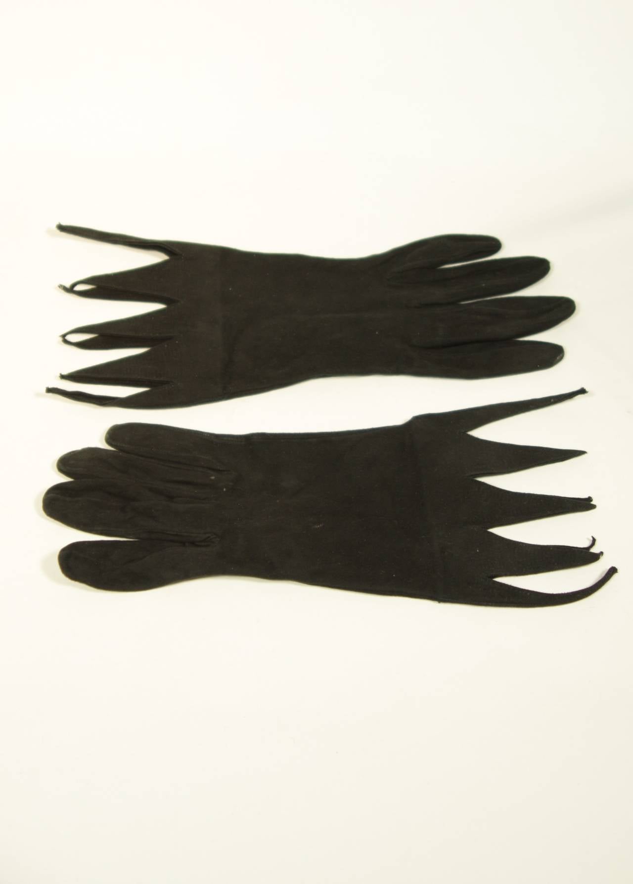 Moschino Black Suede Gloves 2
