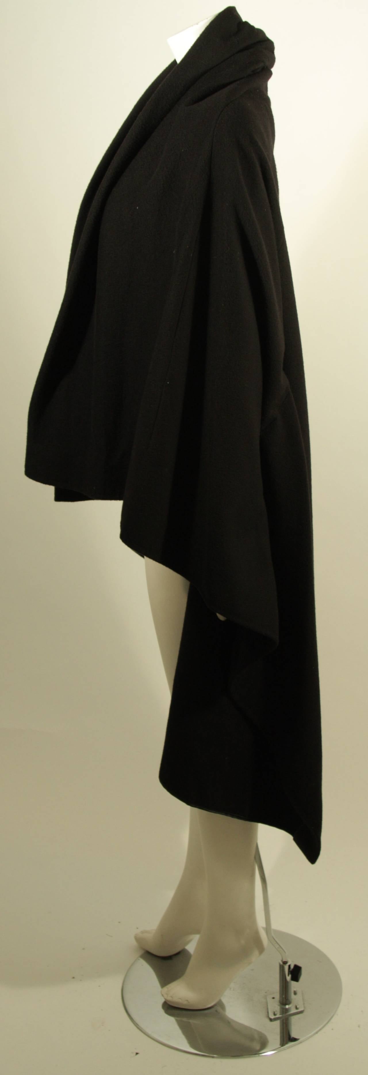 Women's Maison Martin Margiela Black Wool Cape Coat