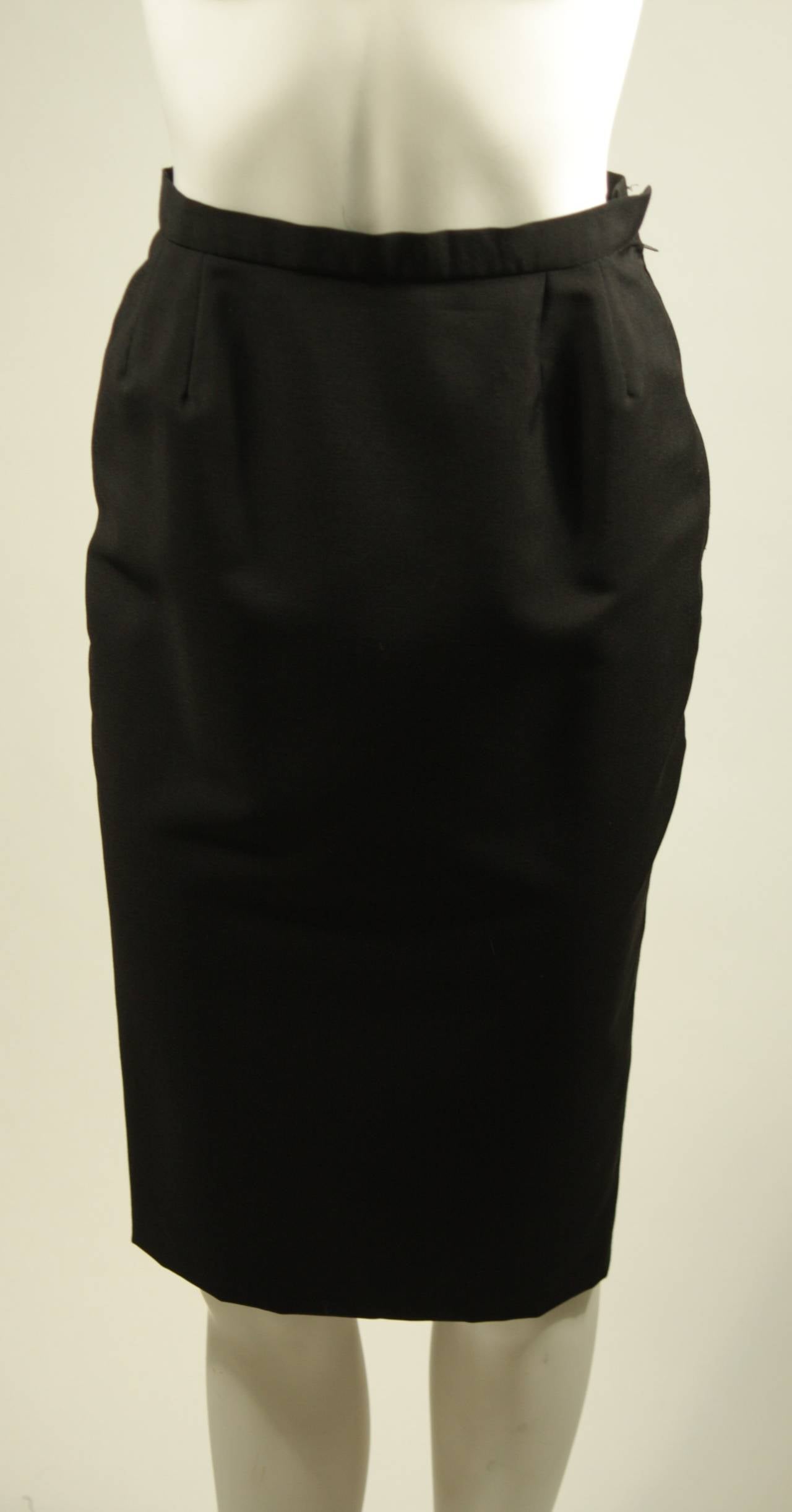 GALANOS HAUTE COUTURE Betsy Bloomingdale Black Skirt Suit with Cut-Out Details 5