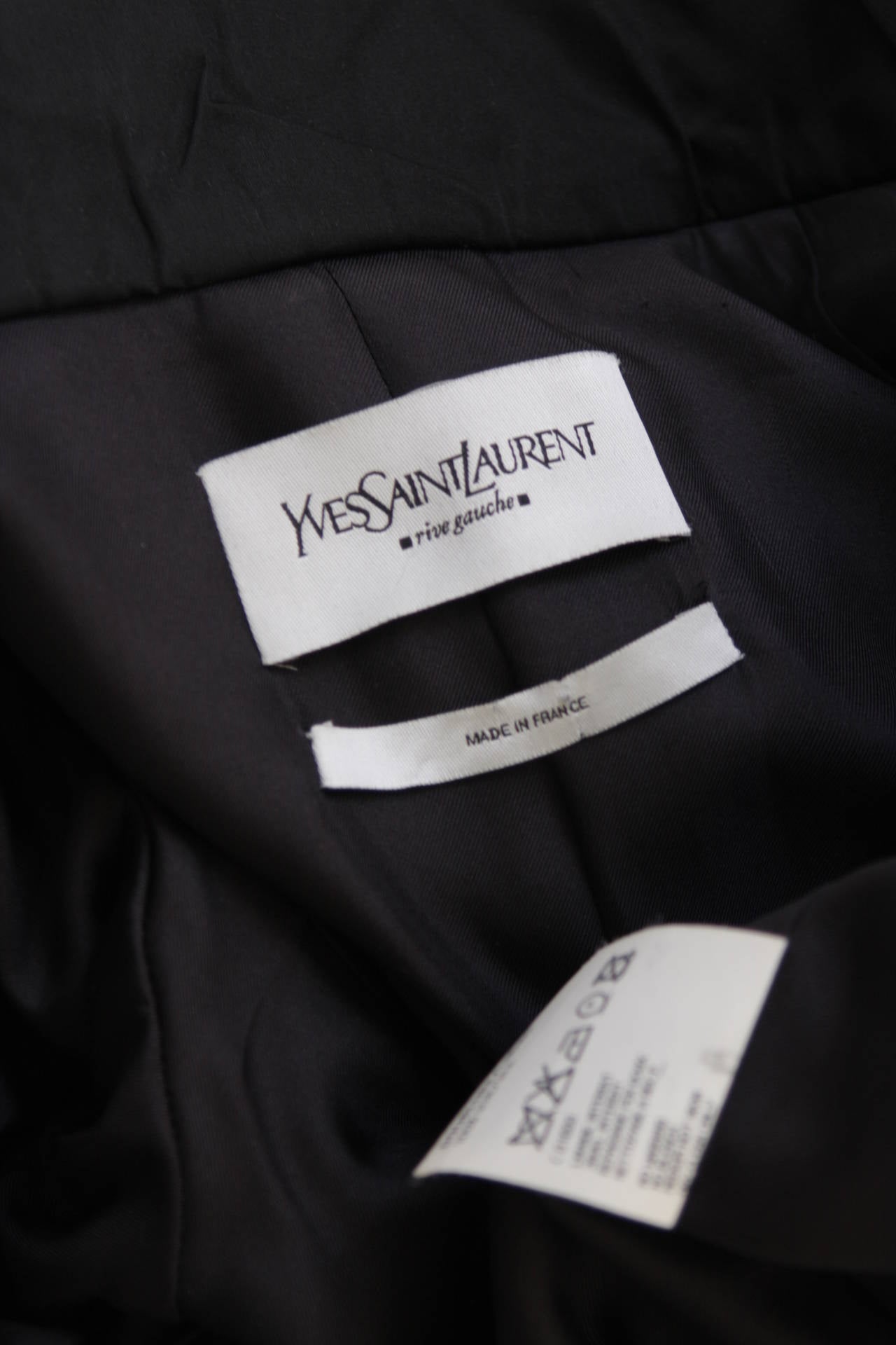 Yves Saint Laurent Black Wool Jacket with Silk Trim Size 42 4