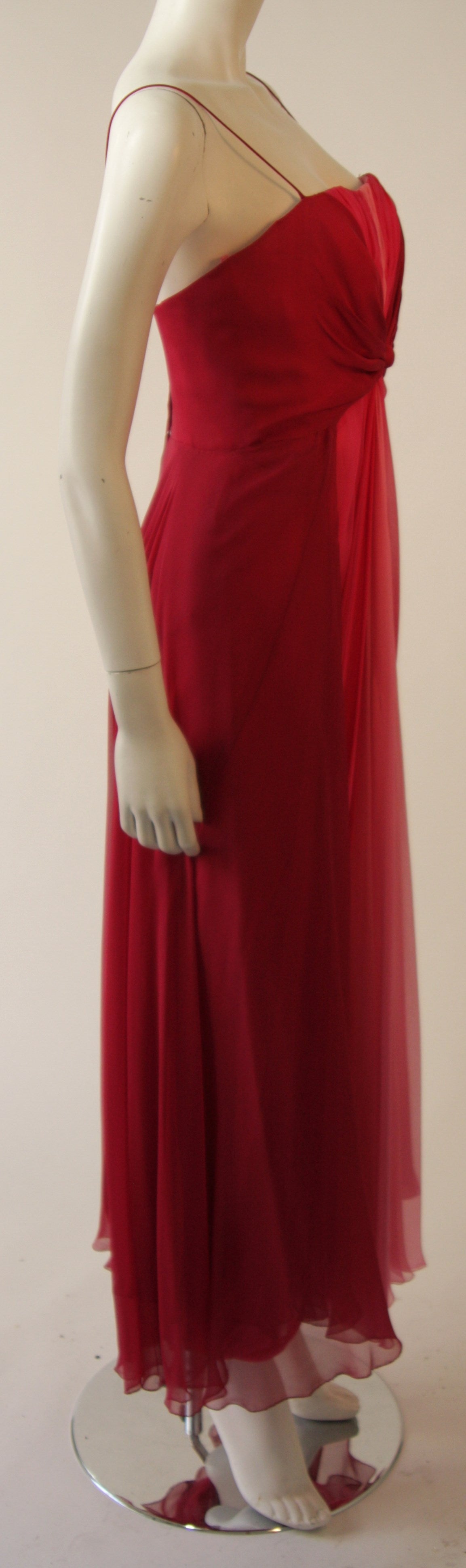 Myer Kahan Rose and Pink Chiffon Gown For Sale at 1stDibs | rose hued  chiffon gown, rose myer
