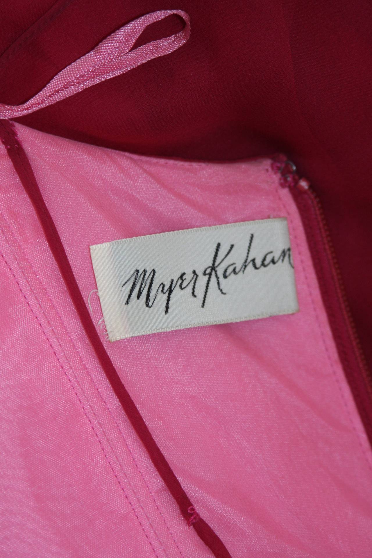 Women's or Men's Myer Kahan Rose and Pink Chiffon Gown For Sale