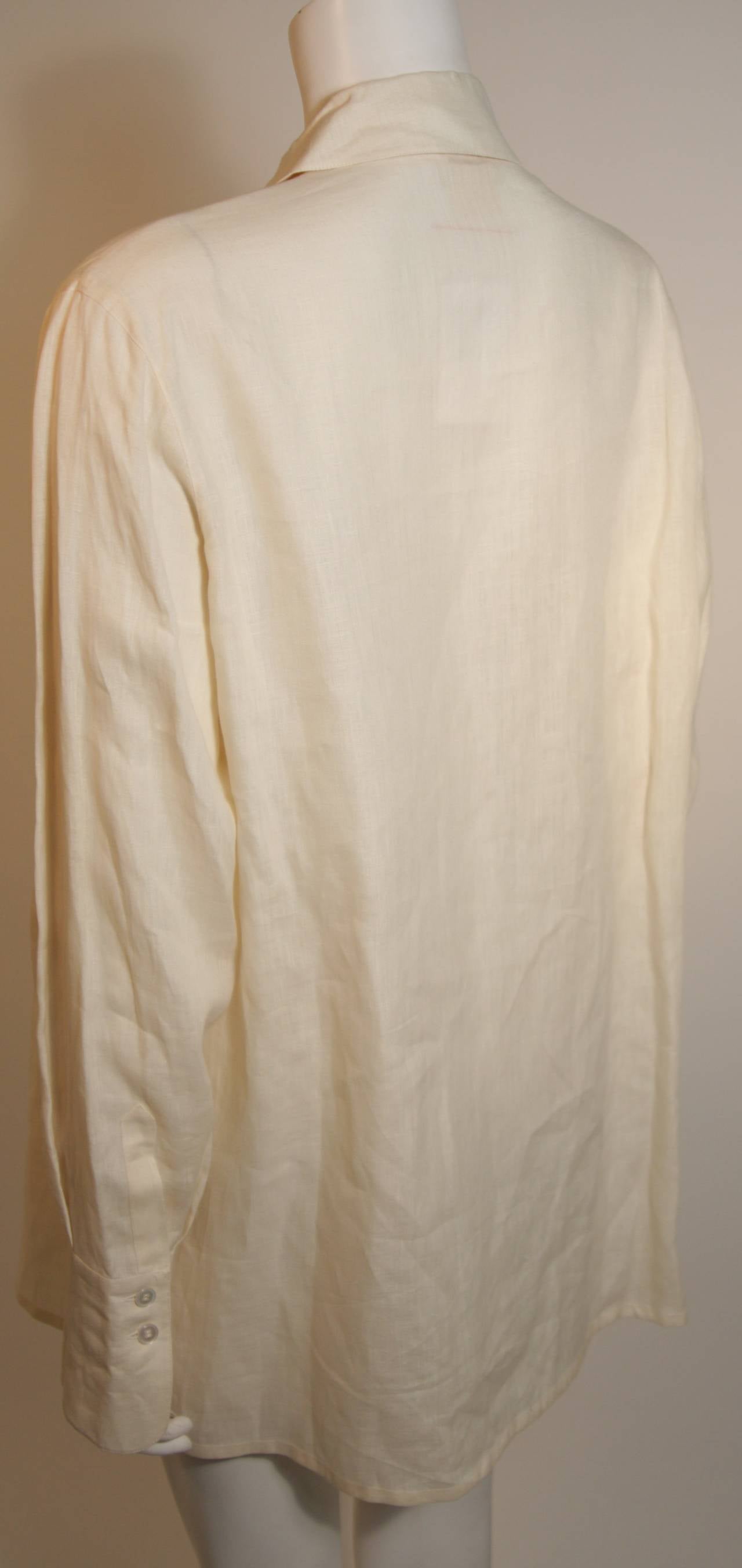 Hermes Linen Shirt with Original Tags Size 46 3