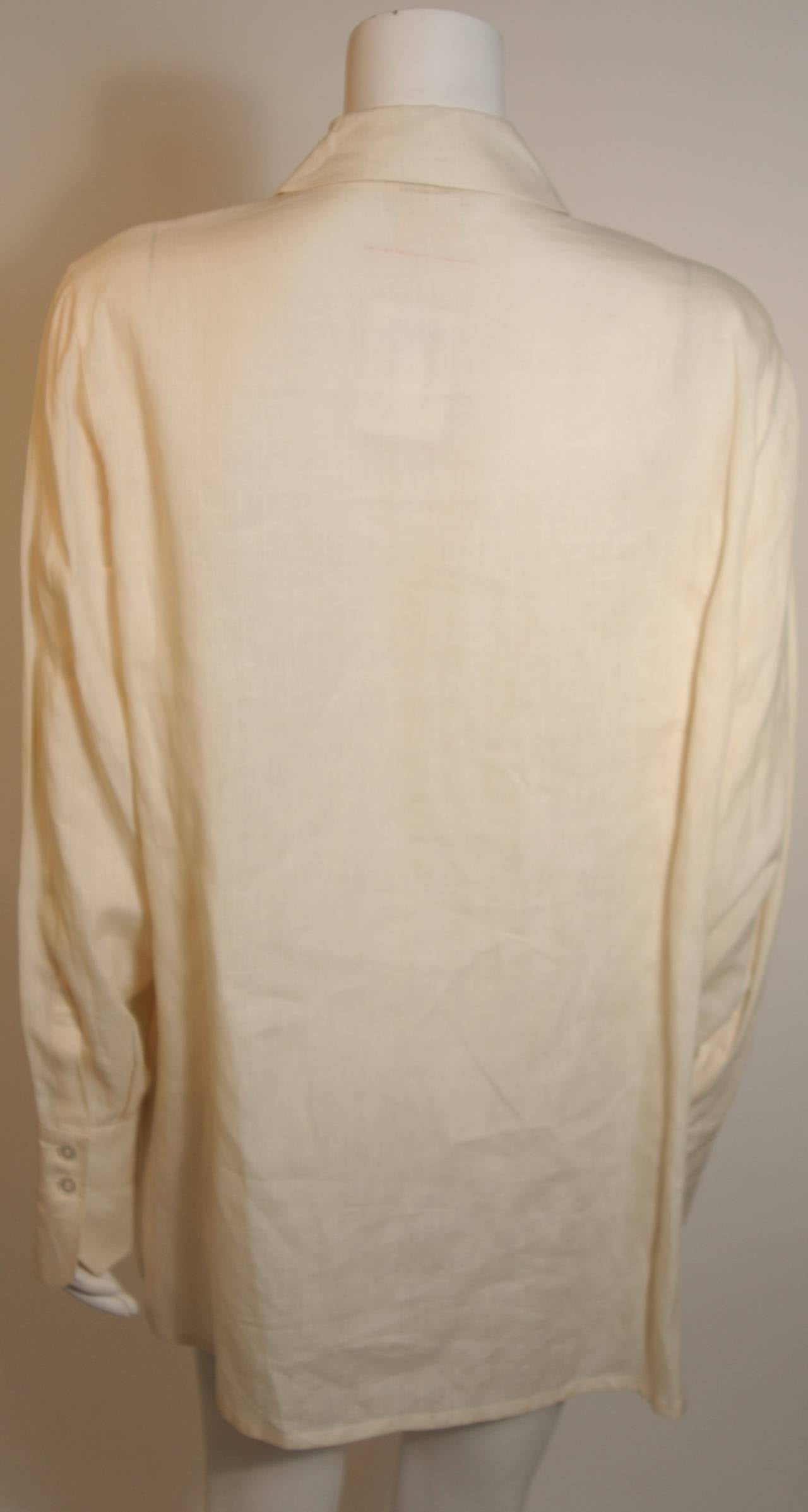 Hermes Linen Shirt with Original Tags Size 46 4