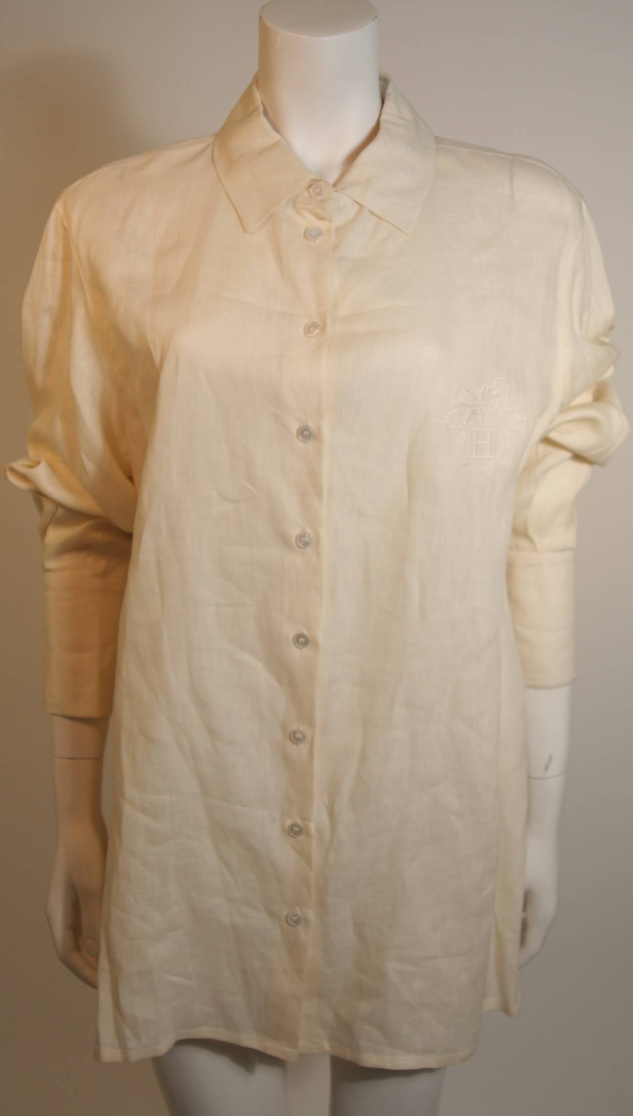 Women's Hermes Linen Shirt with Original Tags Size 46