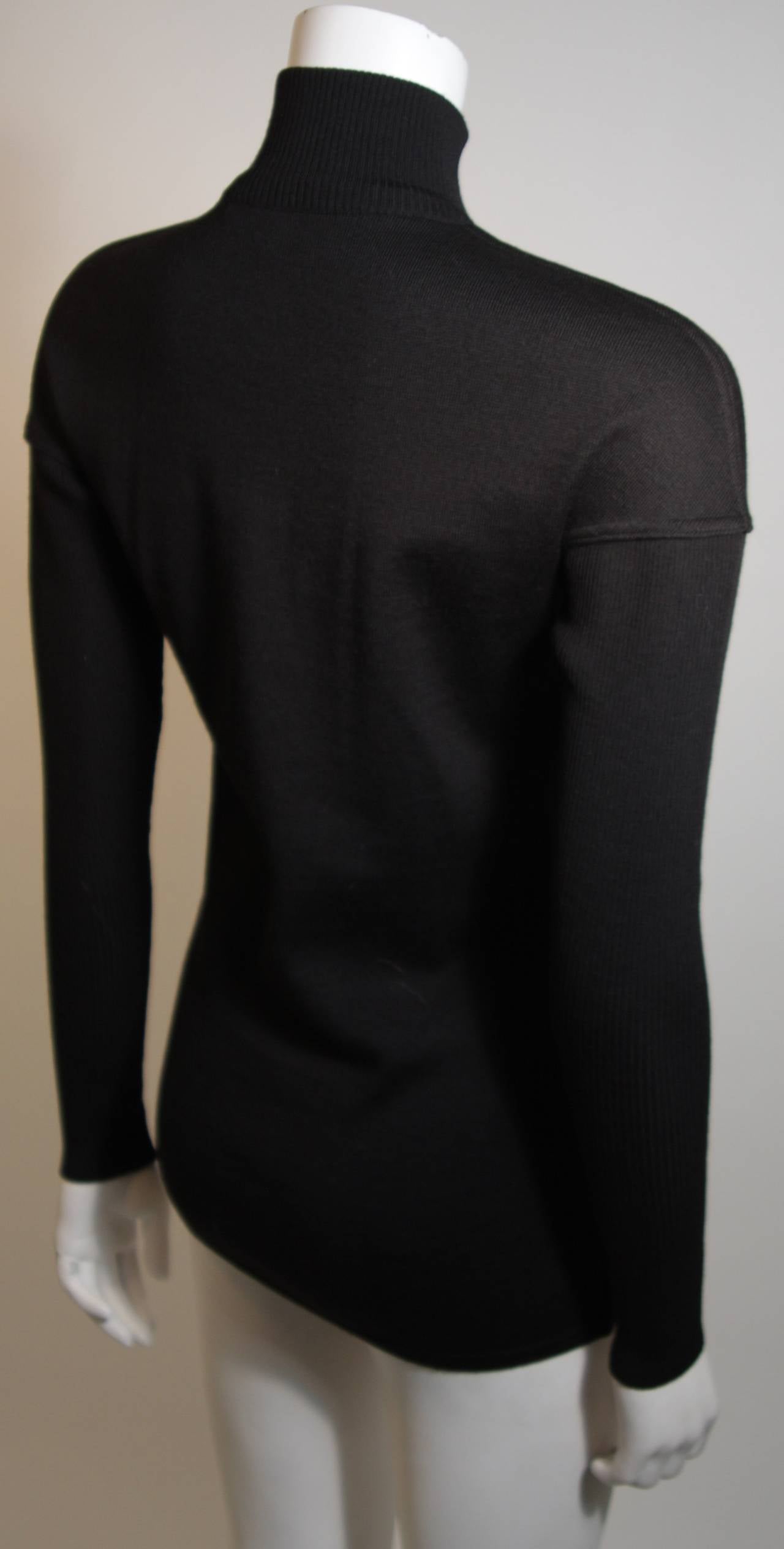 Alaia Black Wool Sweater with Zippers Size XS 4
