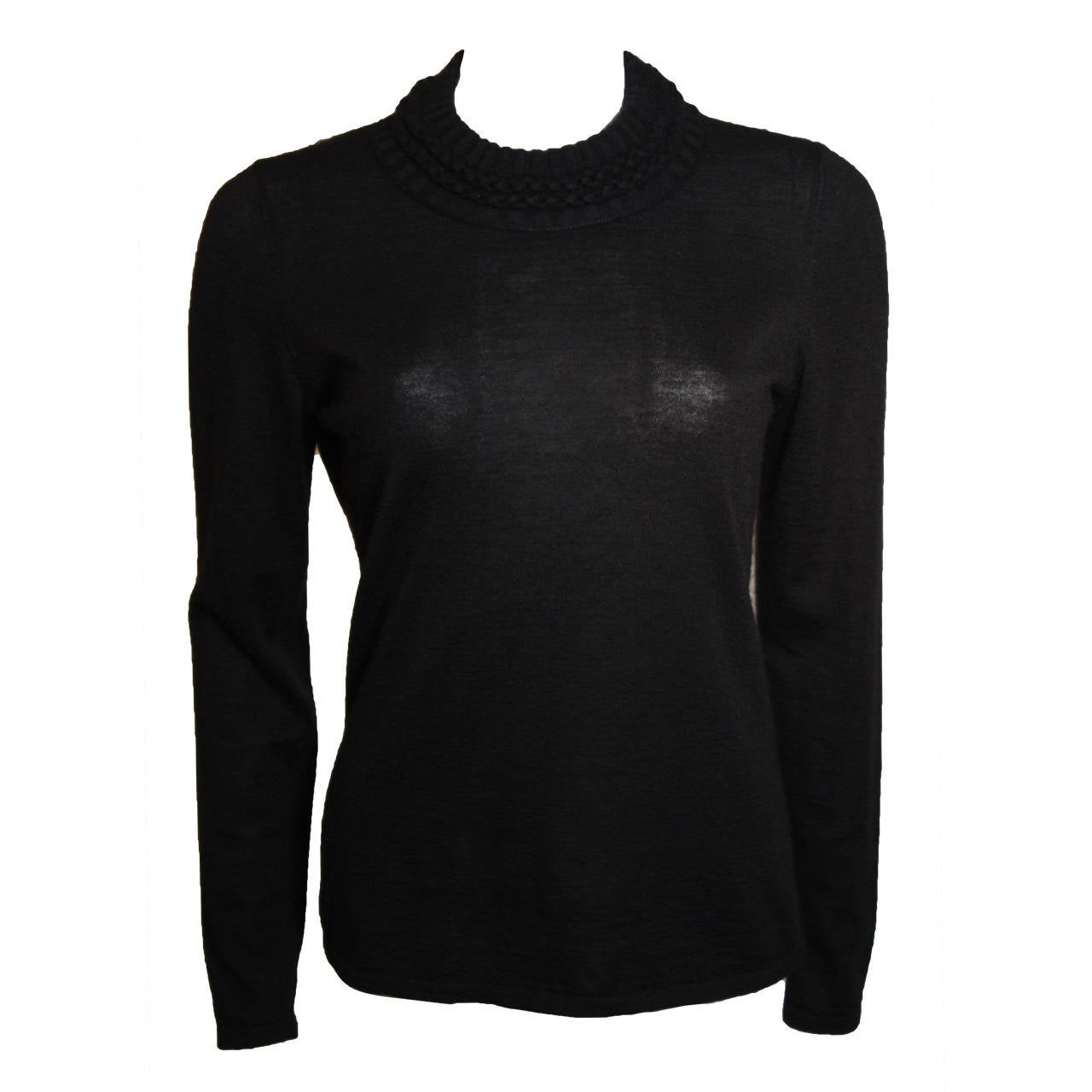 Oscar De La Renta Black Cashmere Sweater L