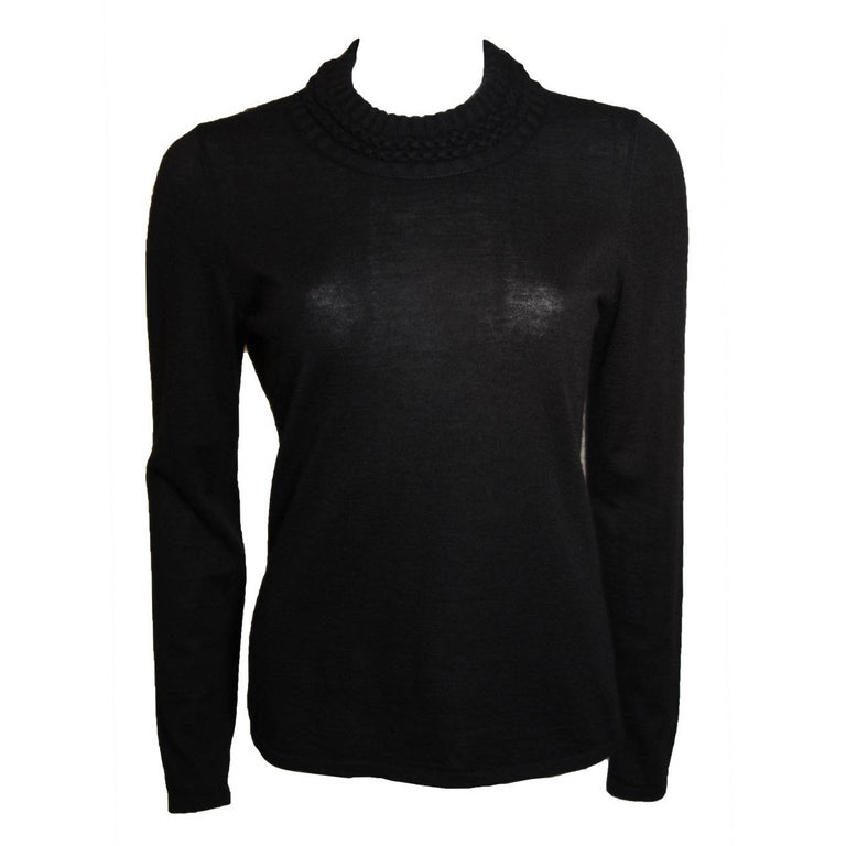 Oscar De La Renta Black Cashmere Sweater L For Sale at 1stDibs | oscar ...