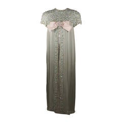 Maggy Reeves Sage Beaded 2 Piece Cocktail Dress With Rhinestones
