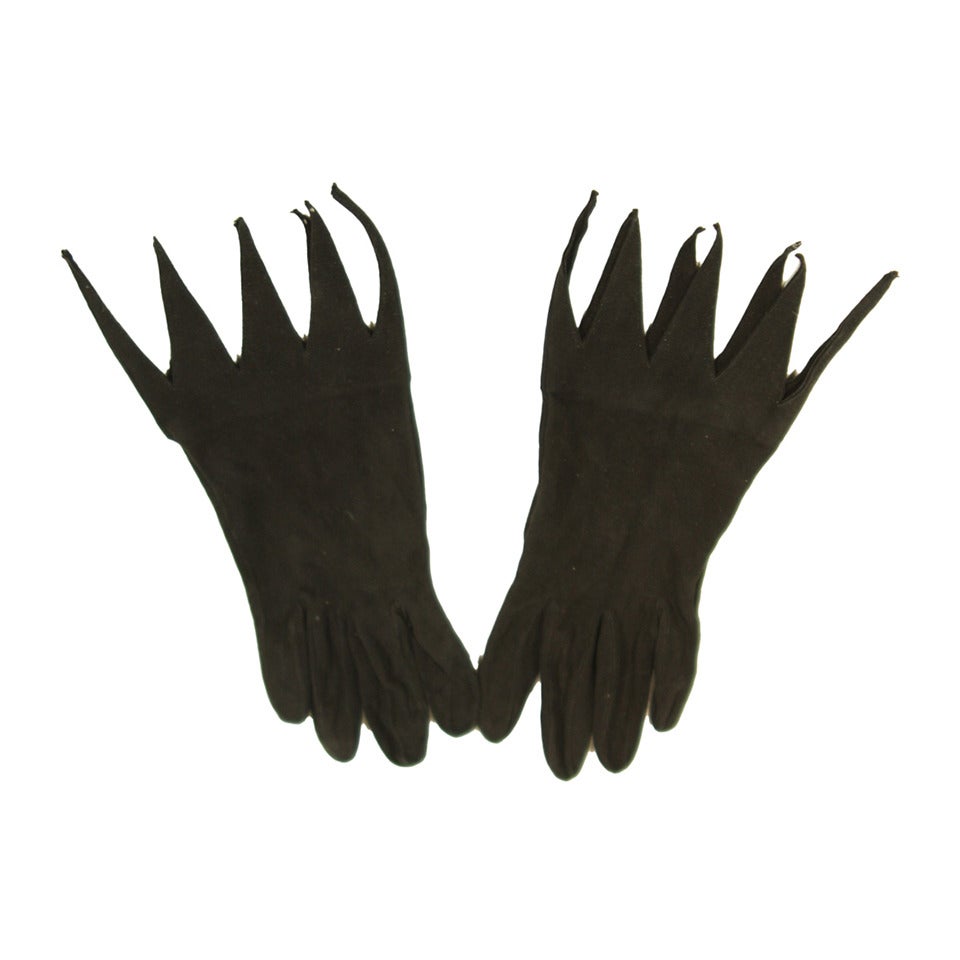 Moschino Black Suede Gloves