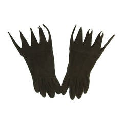 Vintage Moschino Black Suede Gloves