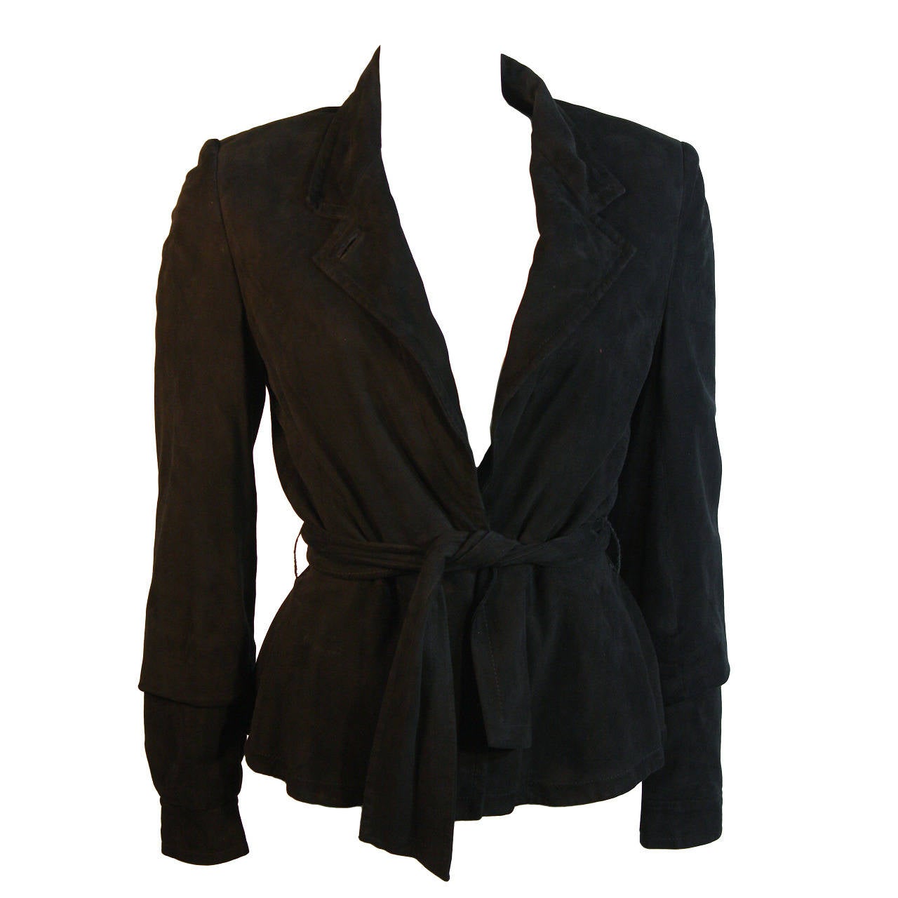 Yves Saint Laurent Black Suede Jacket Size 40
