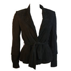 Vintage Yves Saint Laurent Black Suede Jacket Size 40