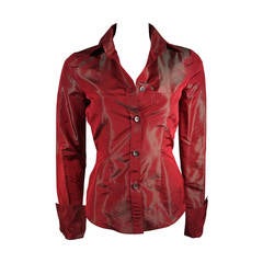 Romeo Gigli Red Iridescent Shirt Size 42 4