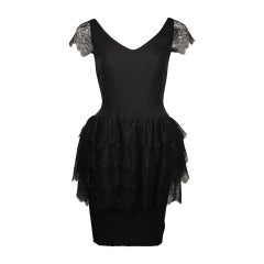 Elizabeth Mason Couture Silk & Lace Cocktail Dress size 2 (or made to measure)