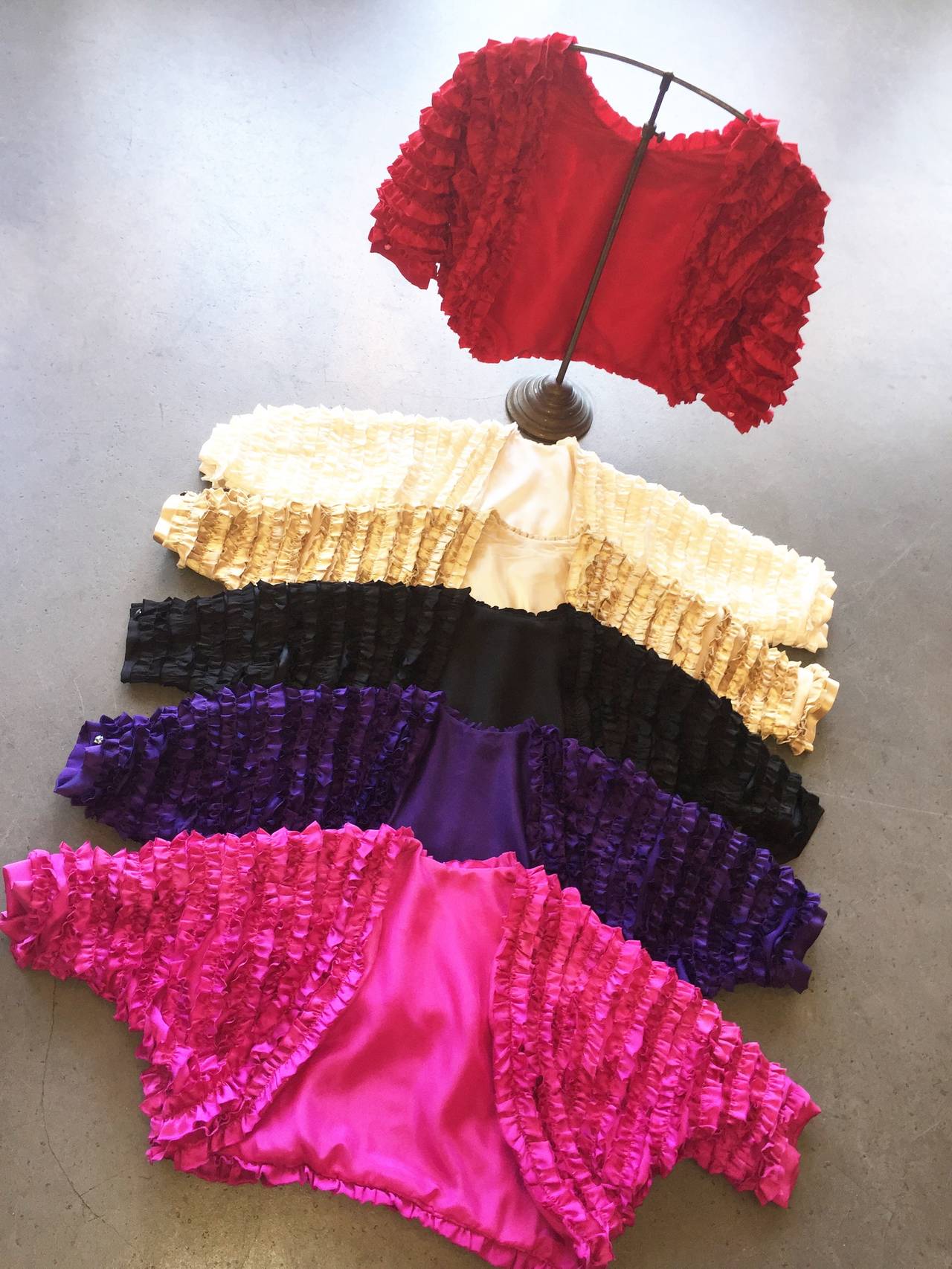 Elizabeth Mason Couture Silk Ruffled Bolero Made to Order For Sale 3