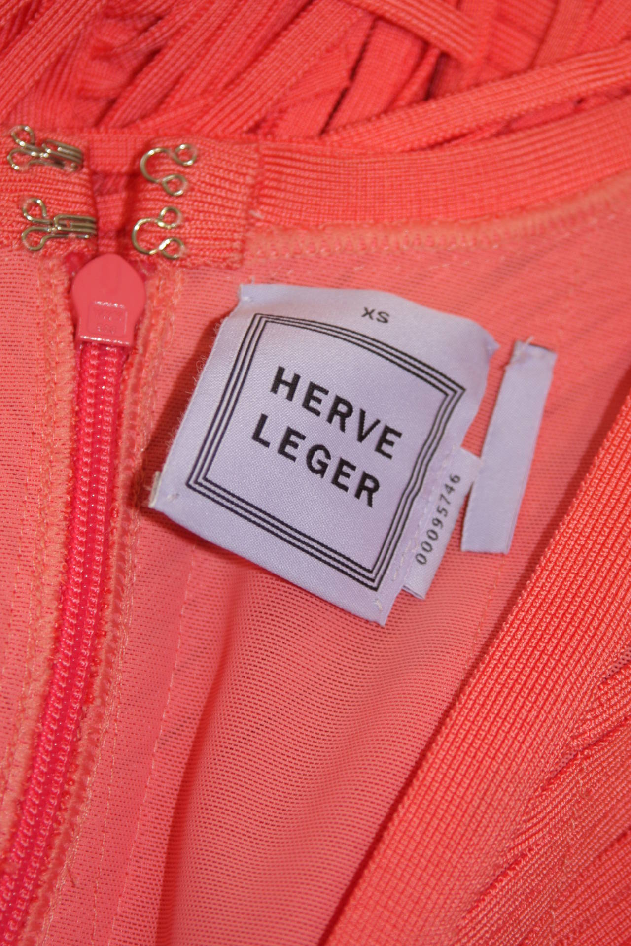 Herve Leger Orange Fringed Bodycon Dress Size XS For Sale 2