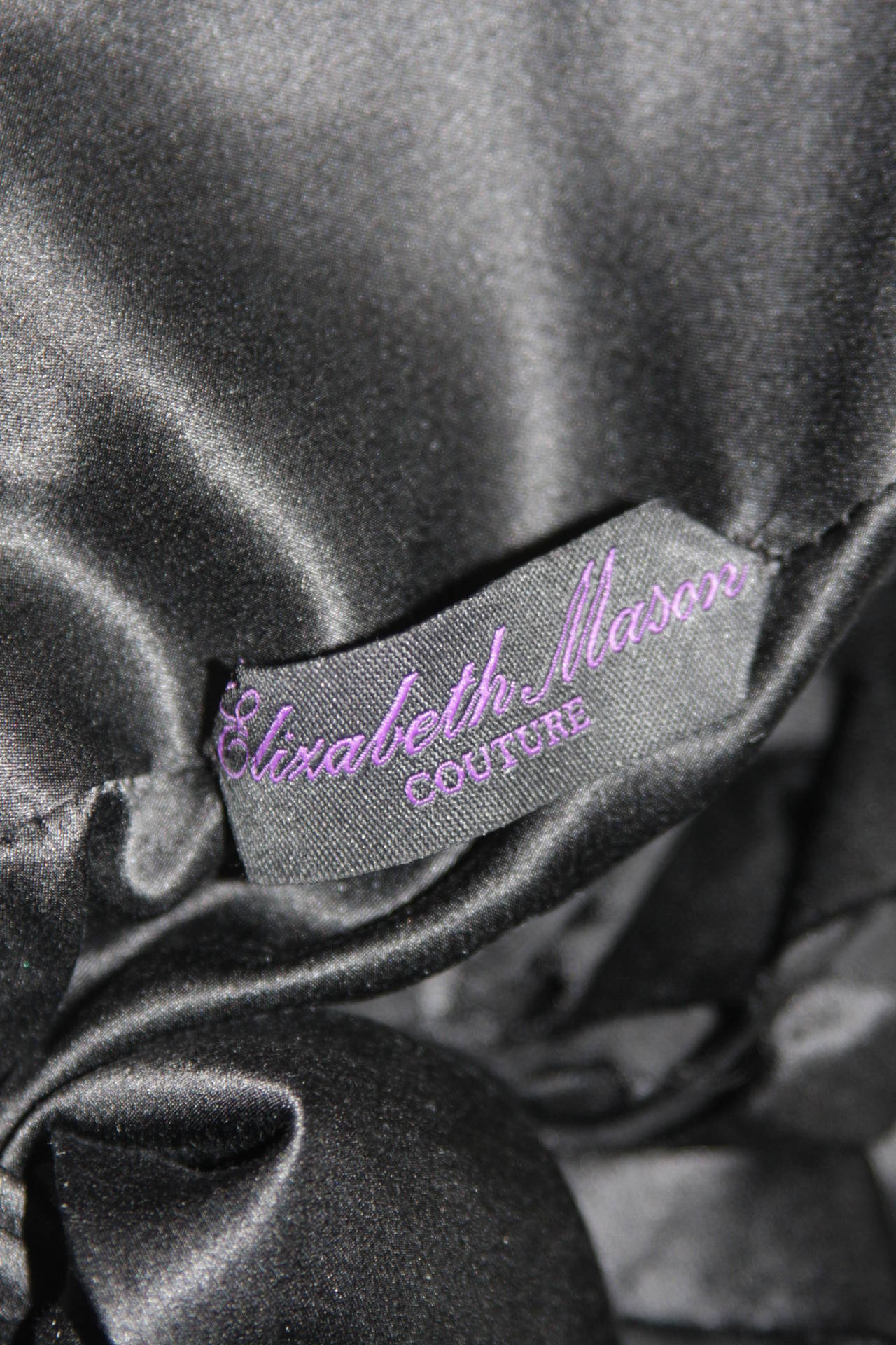 ELIZABETH MASON COUTURE Made to Order Black Silk 