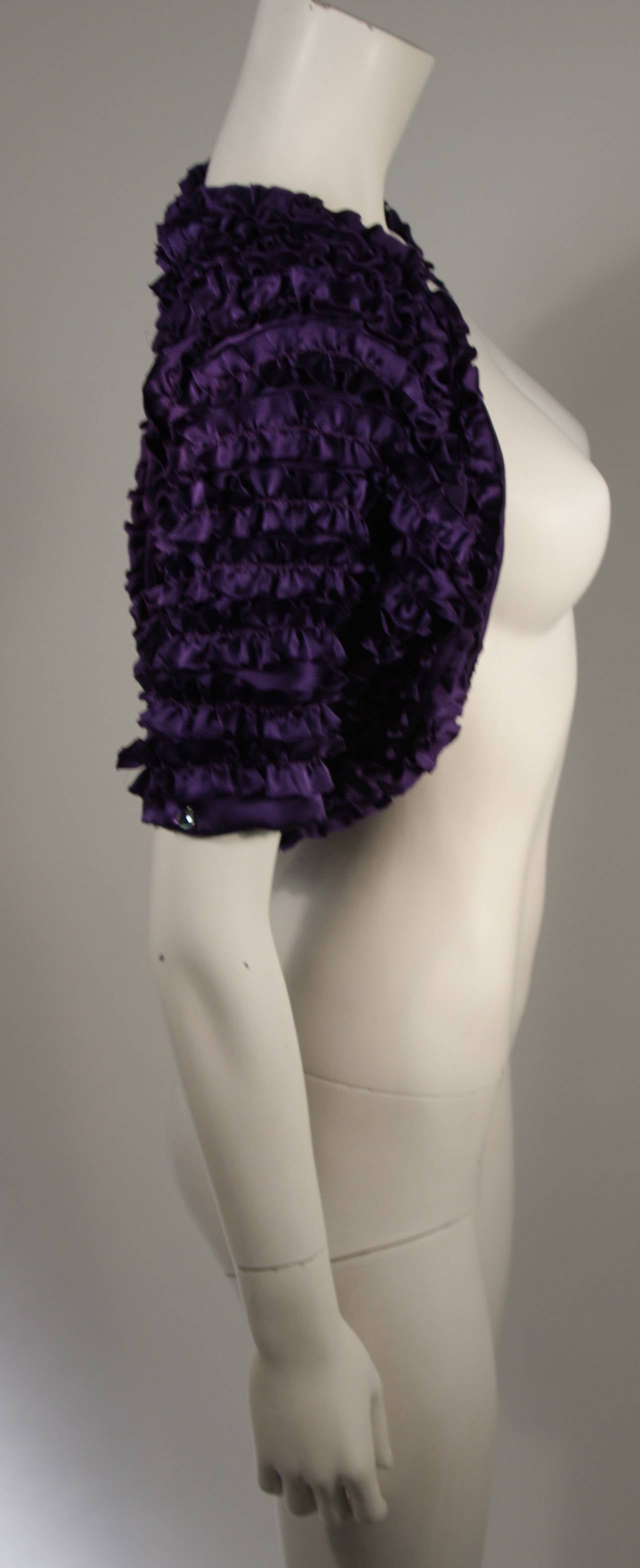 Elizabeth Mason Couture Silk Ruffled Bolero Made to Order In New Condition For Sale In Los Angeles, CA
