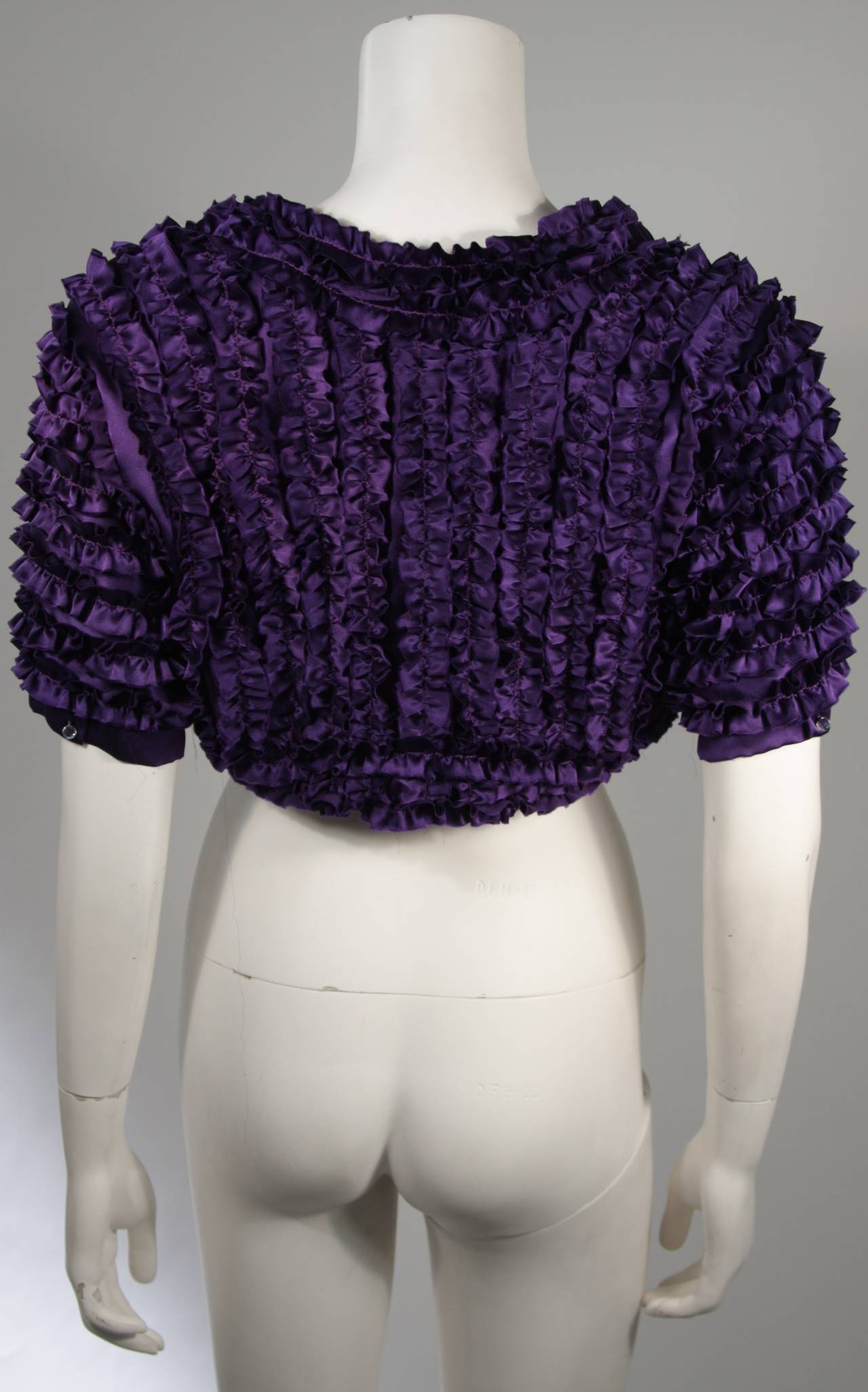 Elizabeth Mason Couture Silk Ruffled Bolero Made to Order For Sale 1