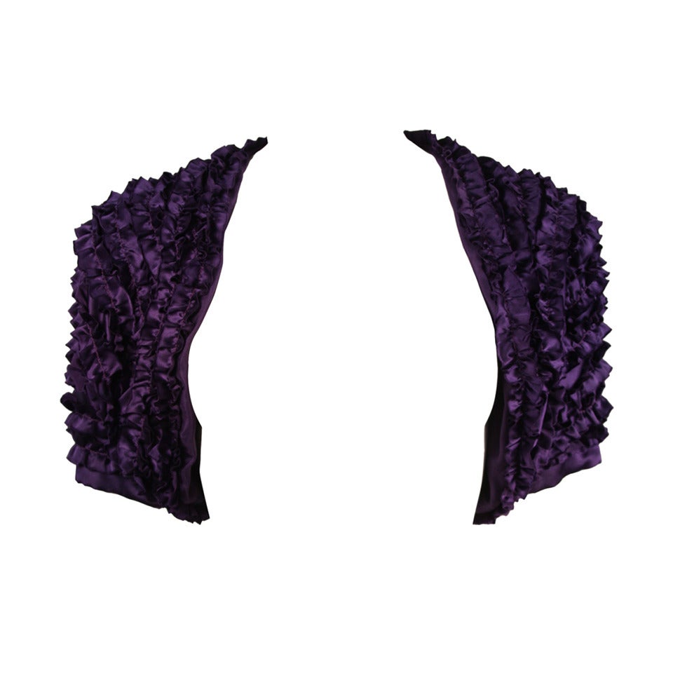 Elizabeth Mason Couture Silk Ruffled Bolero Made to Order For Sale
