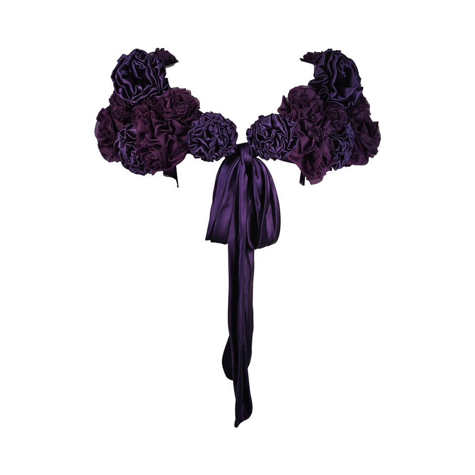 Elizabeth Mason Couture Collier de soie violette "Rose" fait sur commande en vente