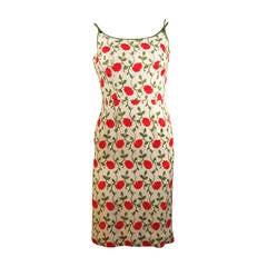 Red Floral Embroidered Linen Dress 4