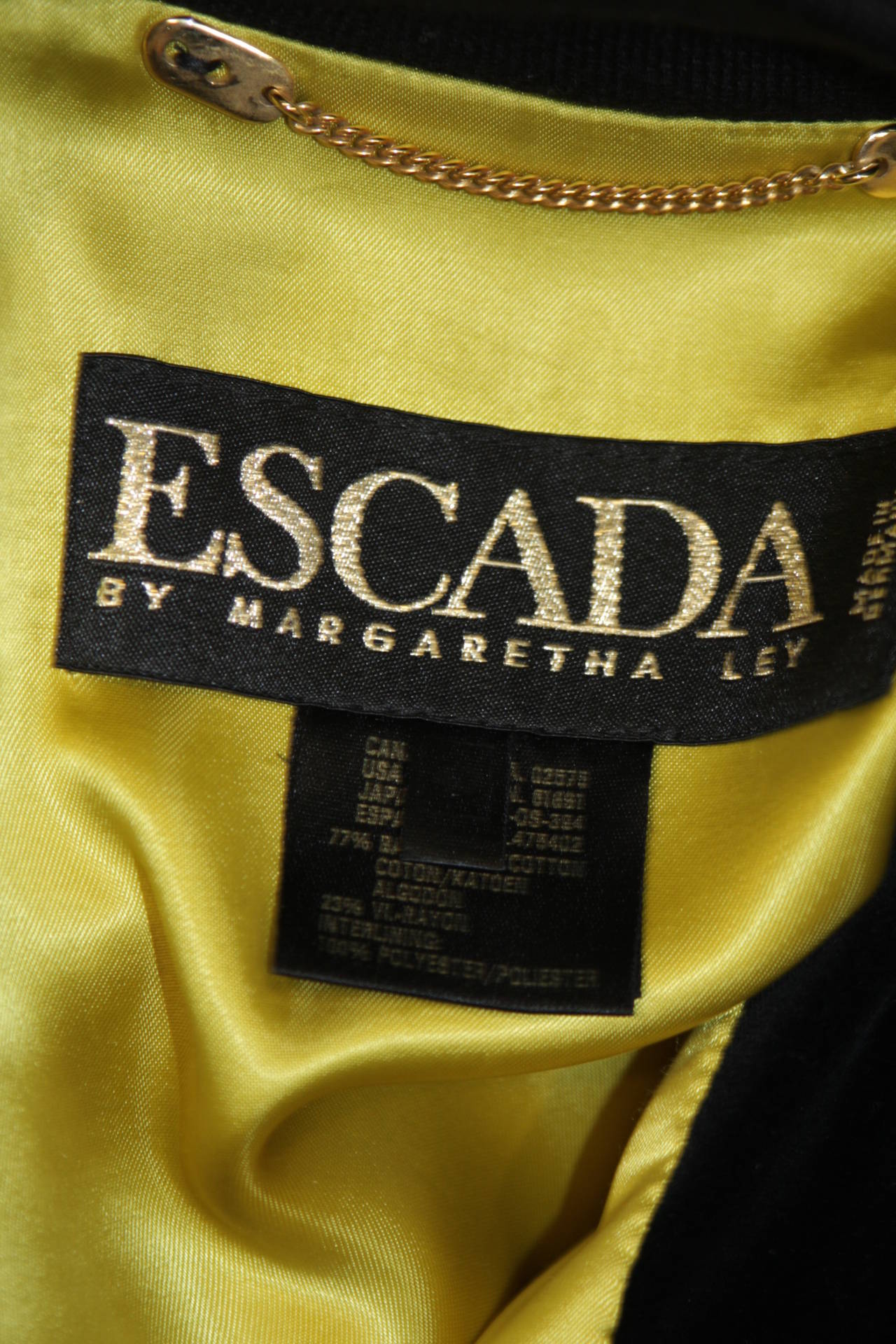 Escada Quilted Velvet Bomber with Clock Embellishment Size 40 4