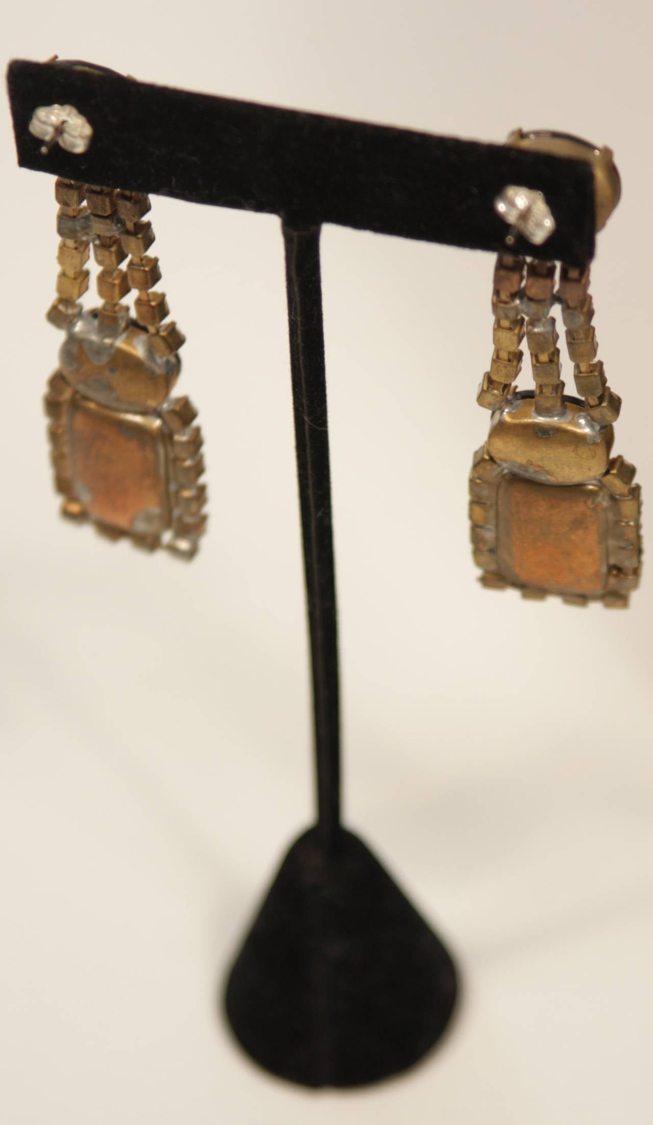Bijoux M.G. Czech Rhinestone Sapphire Bib Necklace and Earring set 2