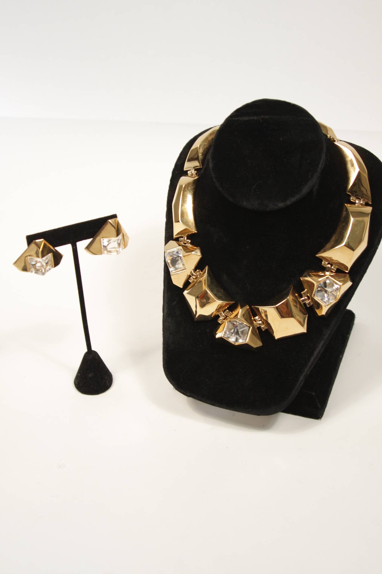 Givenchy Gold Tone Necklace with Matching Earrings In Excellent Condition In Los Angeles, CA