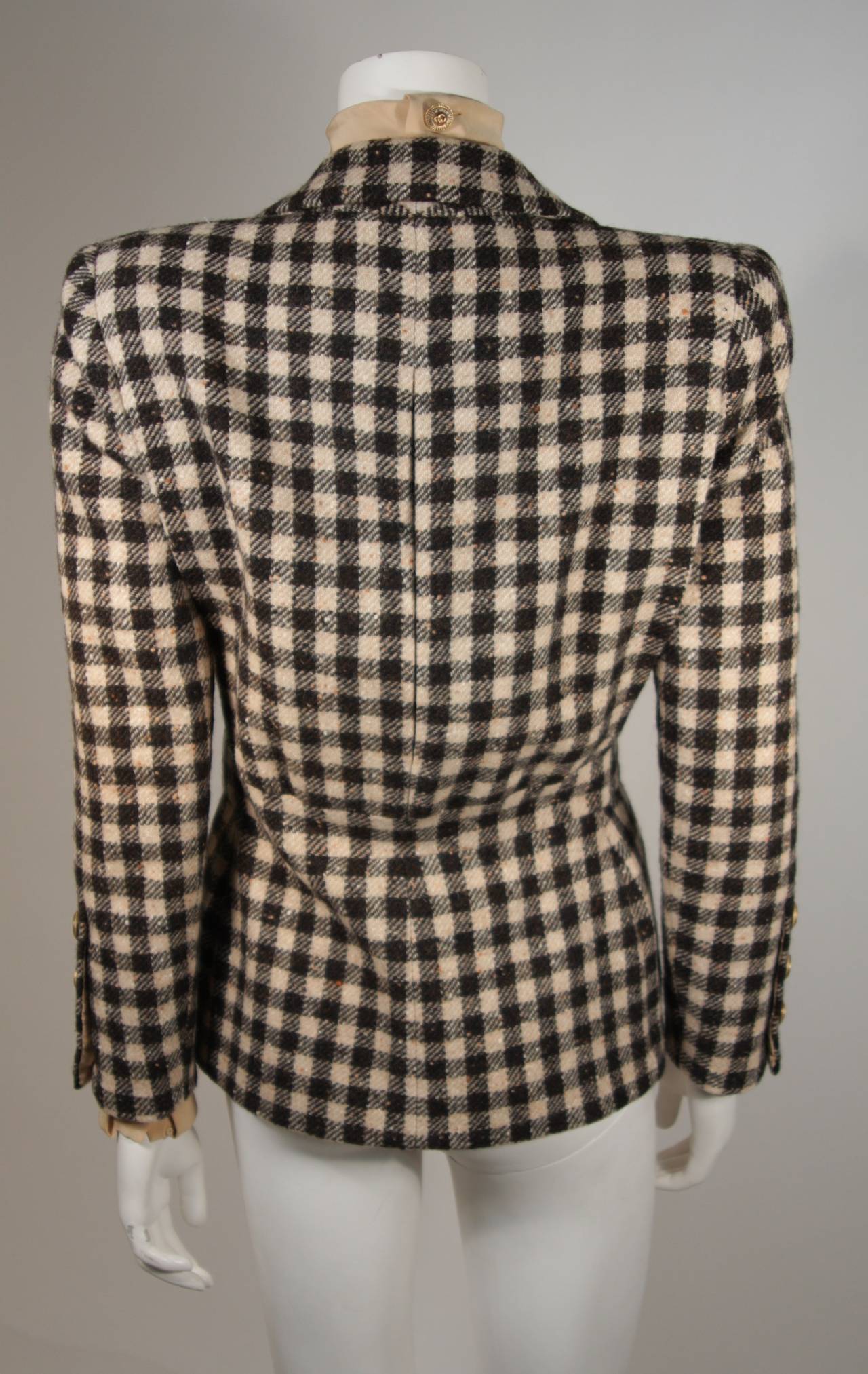 Chanel Haute Couture Wool Jacket and Silk Blouse Set Size 36 2
